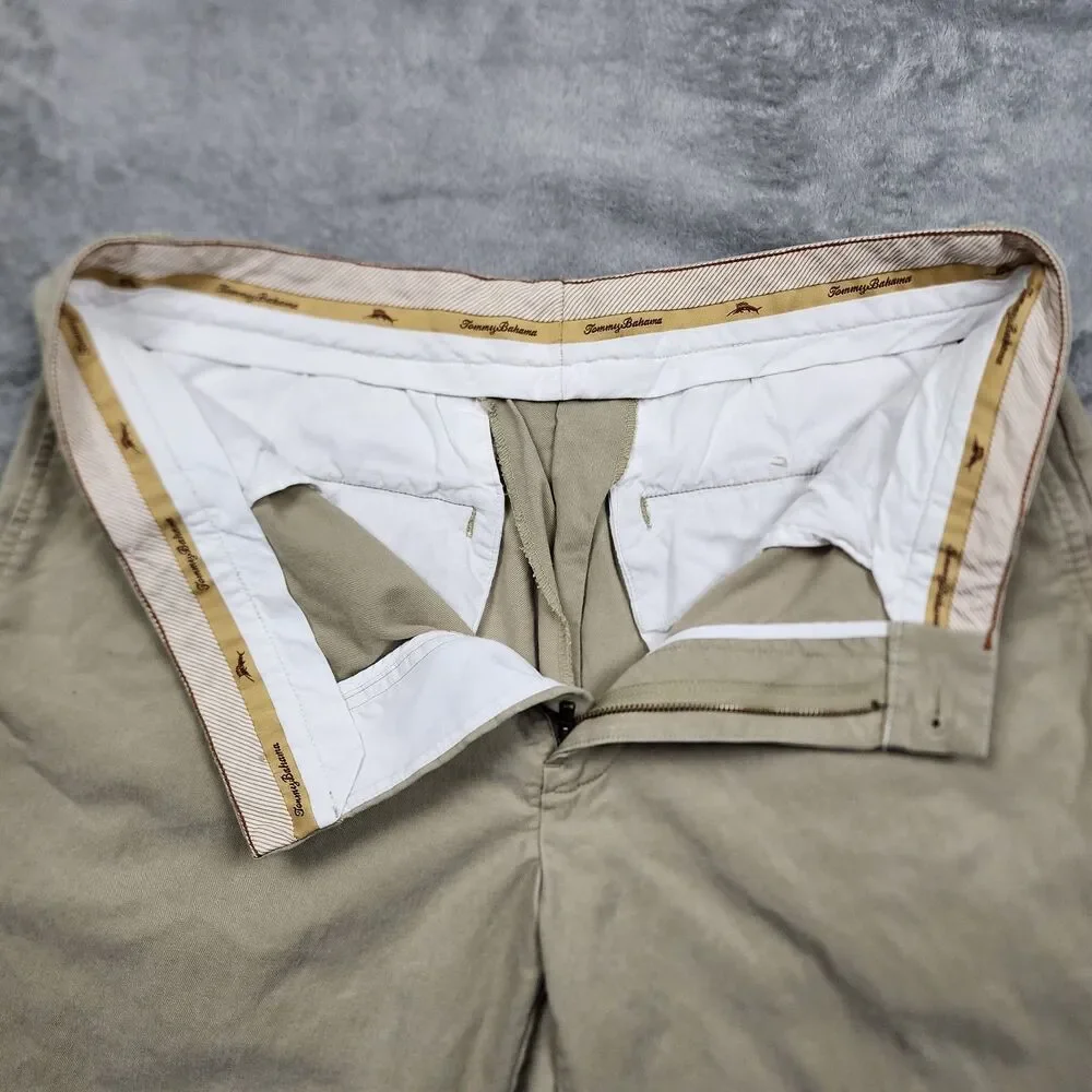 Tommy Bahama Men's Pants 34x30 Beige Straight Leg Lightweight Casual Trousers